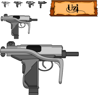 Uzi - Trigger (413x397), Png Download