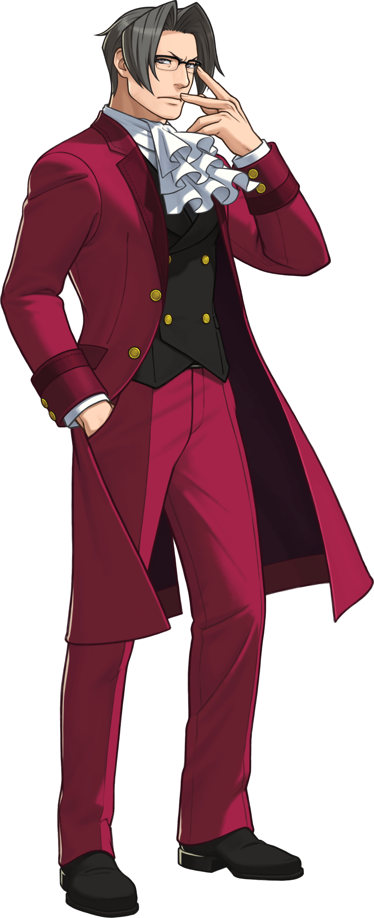 Gyakuten Kenji In Joypolis - Miles Edgeworth Ace Attorney 5 (500x1225), Png Download