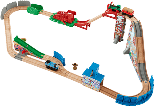 Wooden Toys > - Thomas & Friends Wooden Railway Race Day Relay (515x500), Png Download