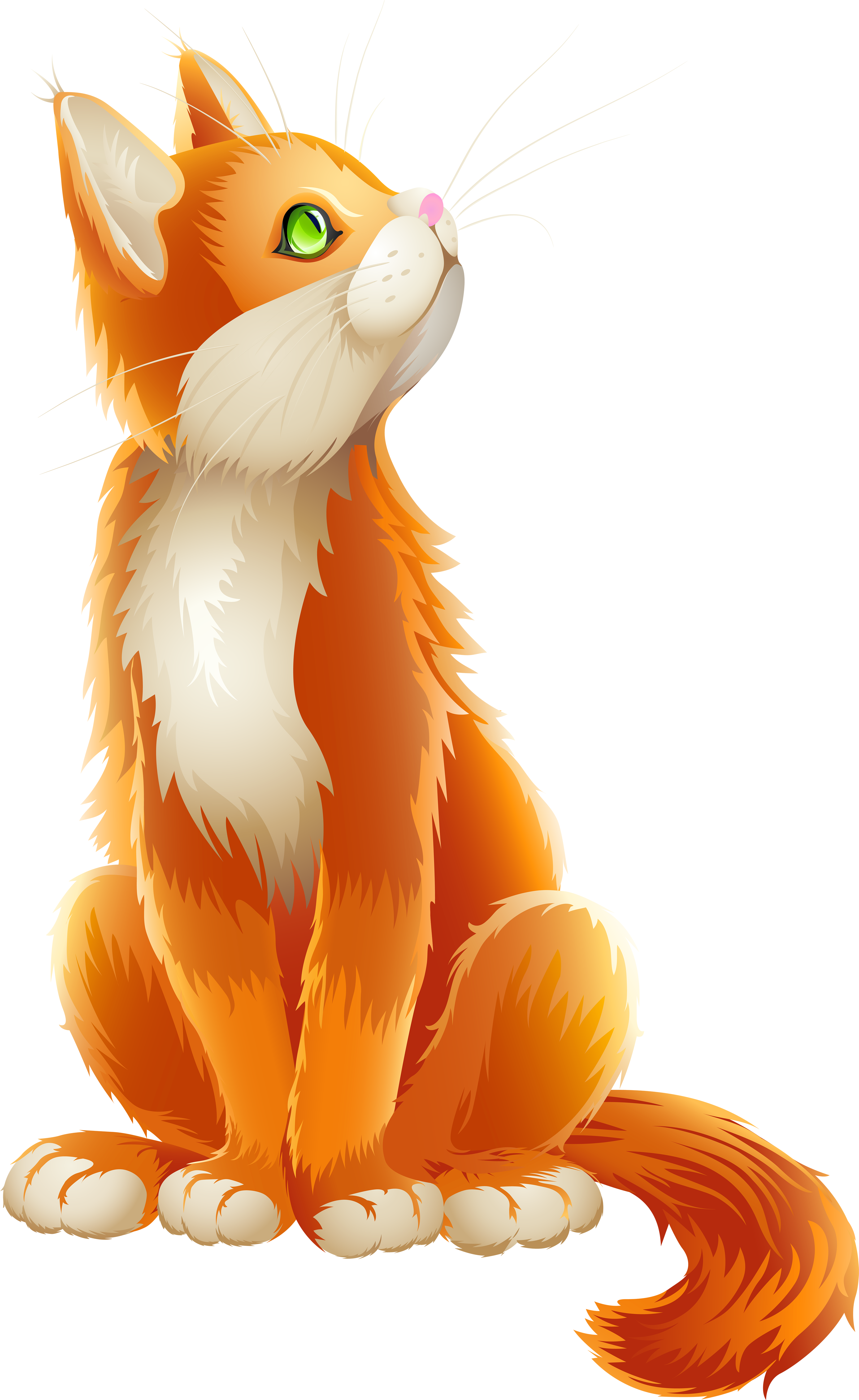 Orange Cat Cartoon Transparent Png Clip Art Image - Cat Cartoon Transparent Background (3777x6000), Png Download