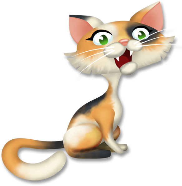 Calico Cat Sitting - Cat (600x600), Png Download