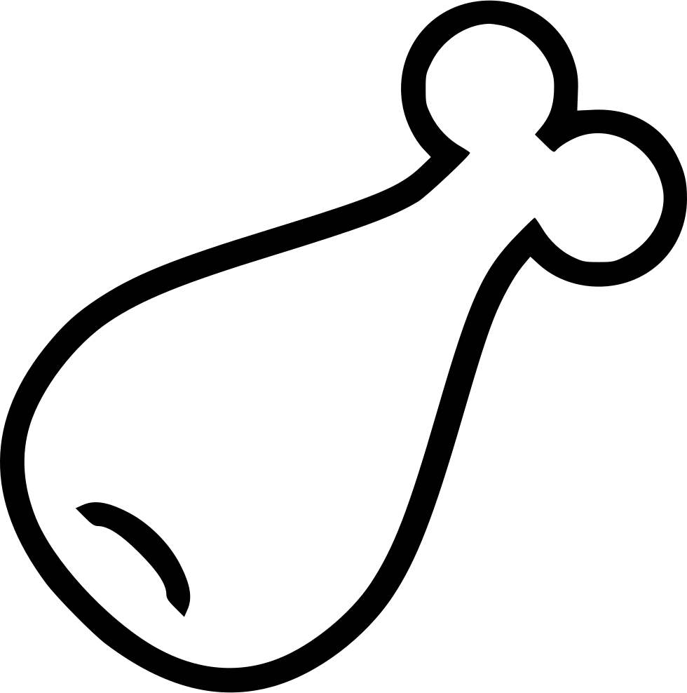 Chicken Leg - - Bone (980x988), Png Download