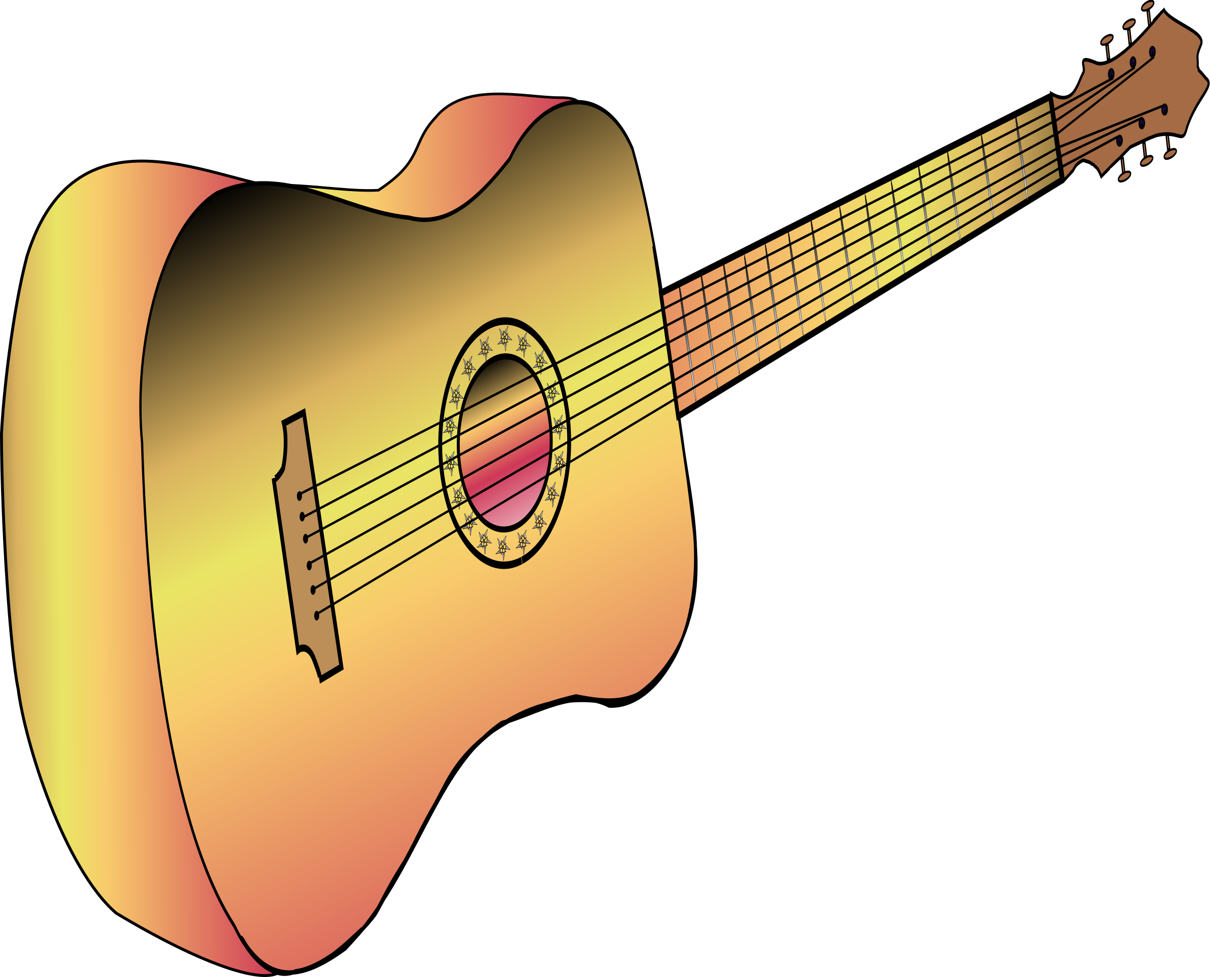 Free Vector Guitar Profile Clip Art - Guitar Clip Art (600x484), Png Download