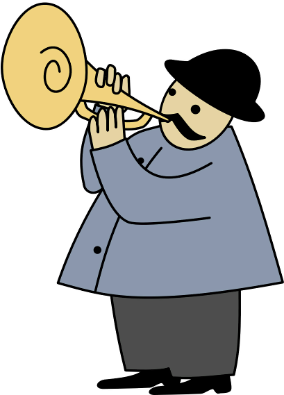 Horner - Man Playing A Musical Instrument Tote Bag (408x800), Png Download