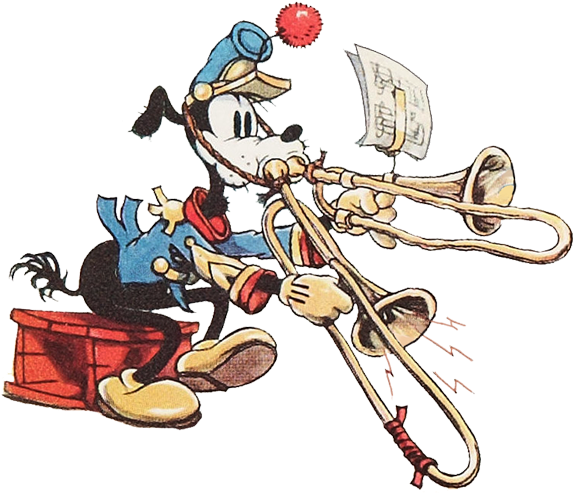 Classic Goofy Trombone - Trombone Happy Birthday (600x508), Png Download