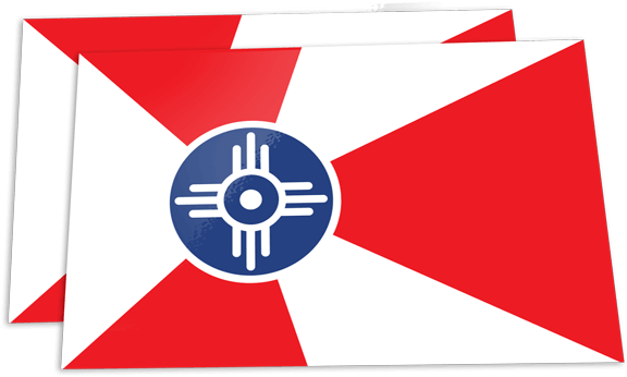 Wichita Flag Sticker Ict Roller Girls (600x579), Png Download