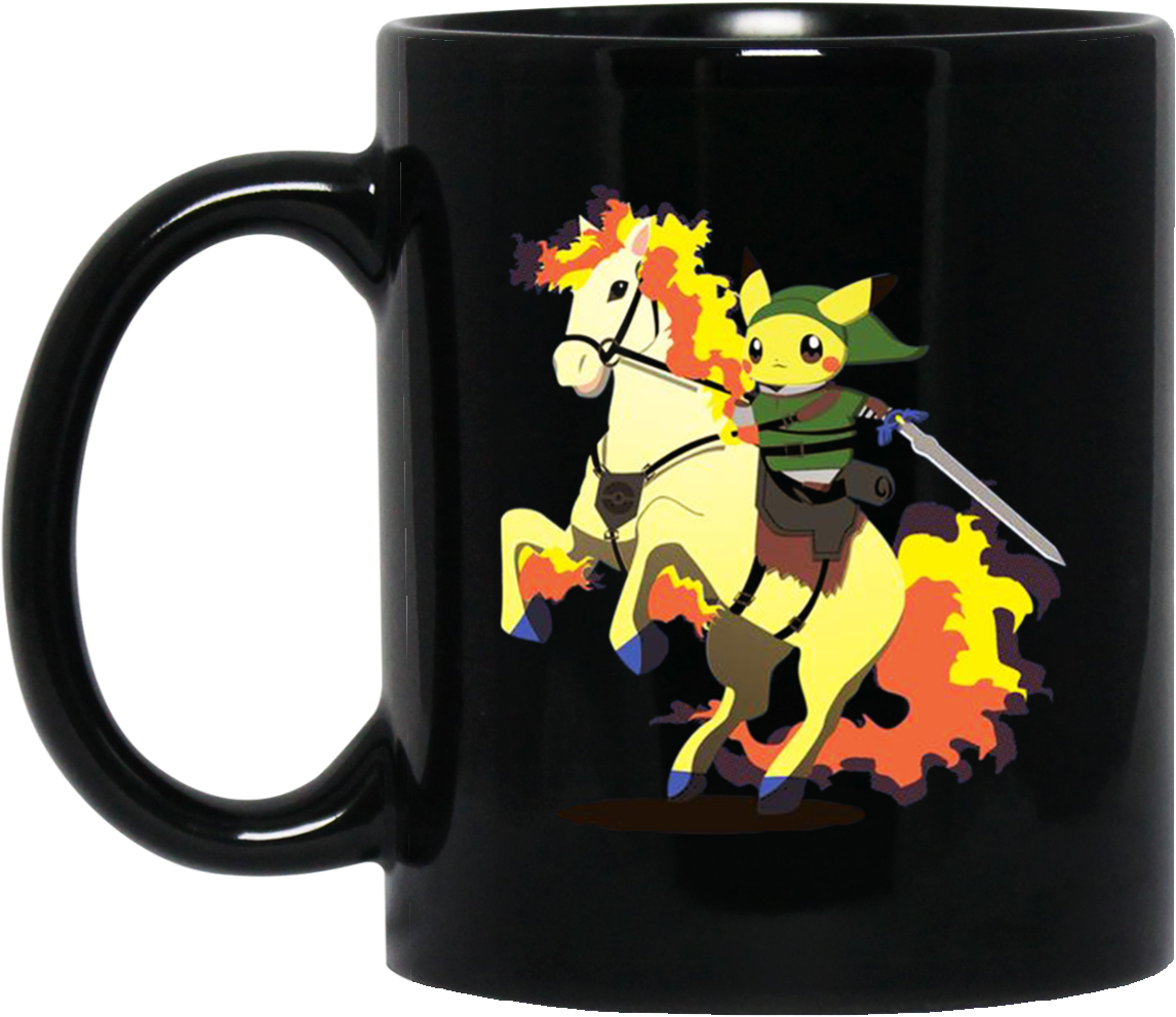 Pika Hero On Fire Horse Pokemon Mug (1155x1155), Png Download