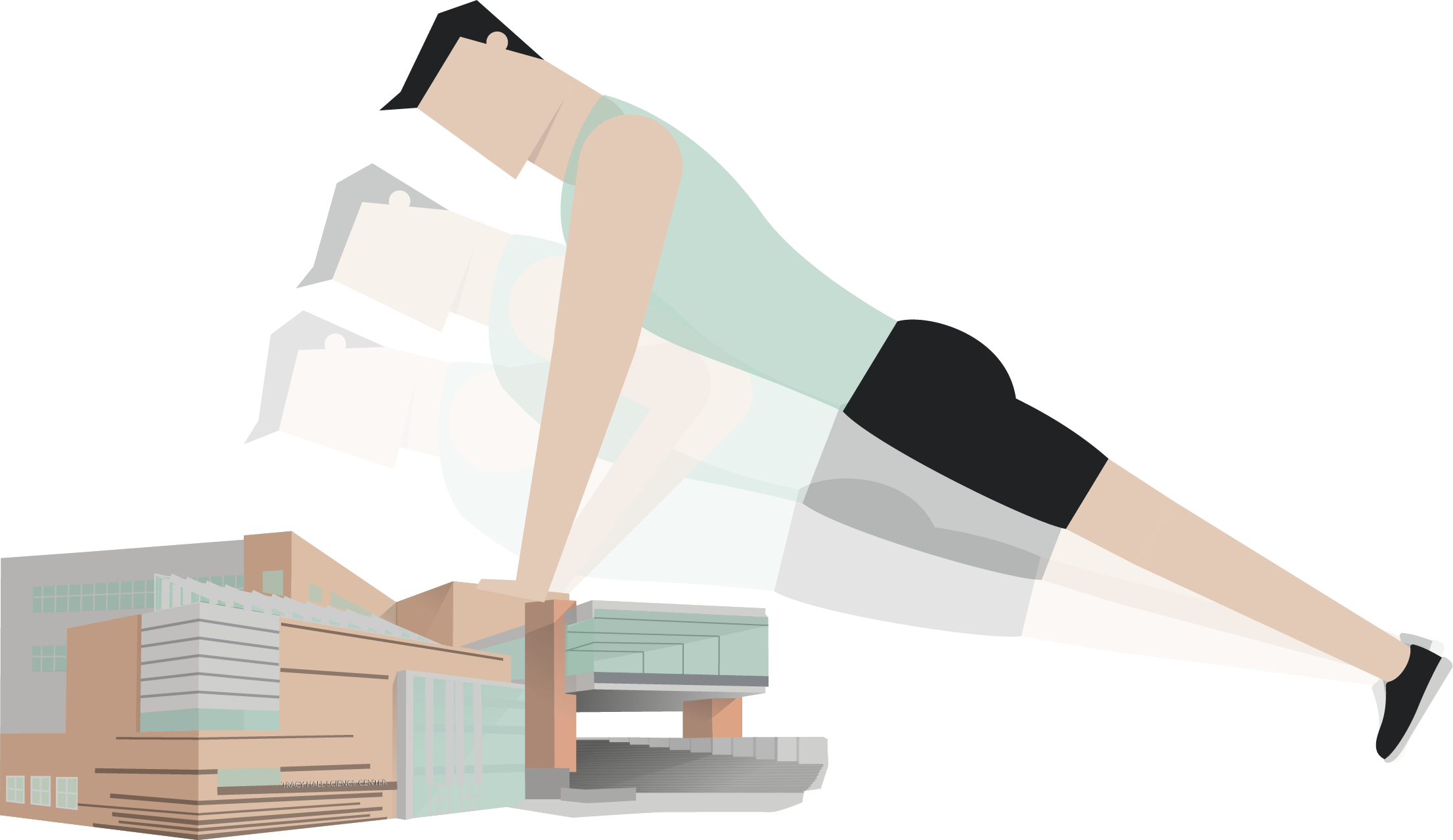 Pushups On Tracy Hall (2212x1279), Png Download