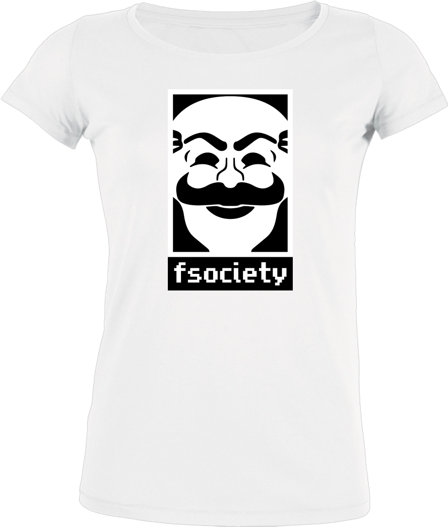 Lennart Fsociety T-shirt Stella Loves Girlie Weiß (1044x1044), Png Download