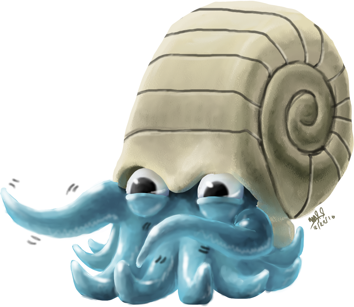 Omanyte Used Tickle By Yggdrassal (1179x1028), Png Download