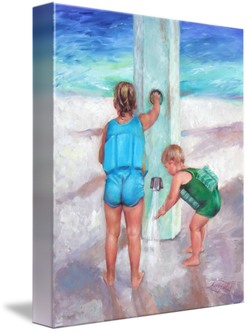 Big Shower At The Beach By Nancy (483x650), Png Download