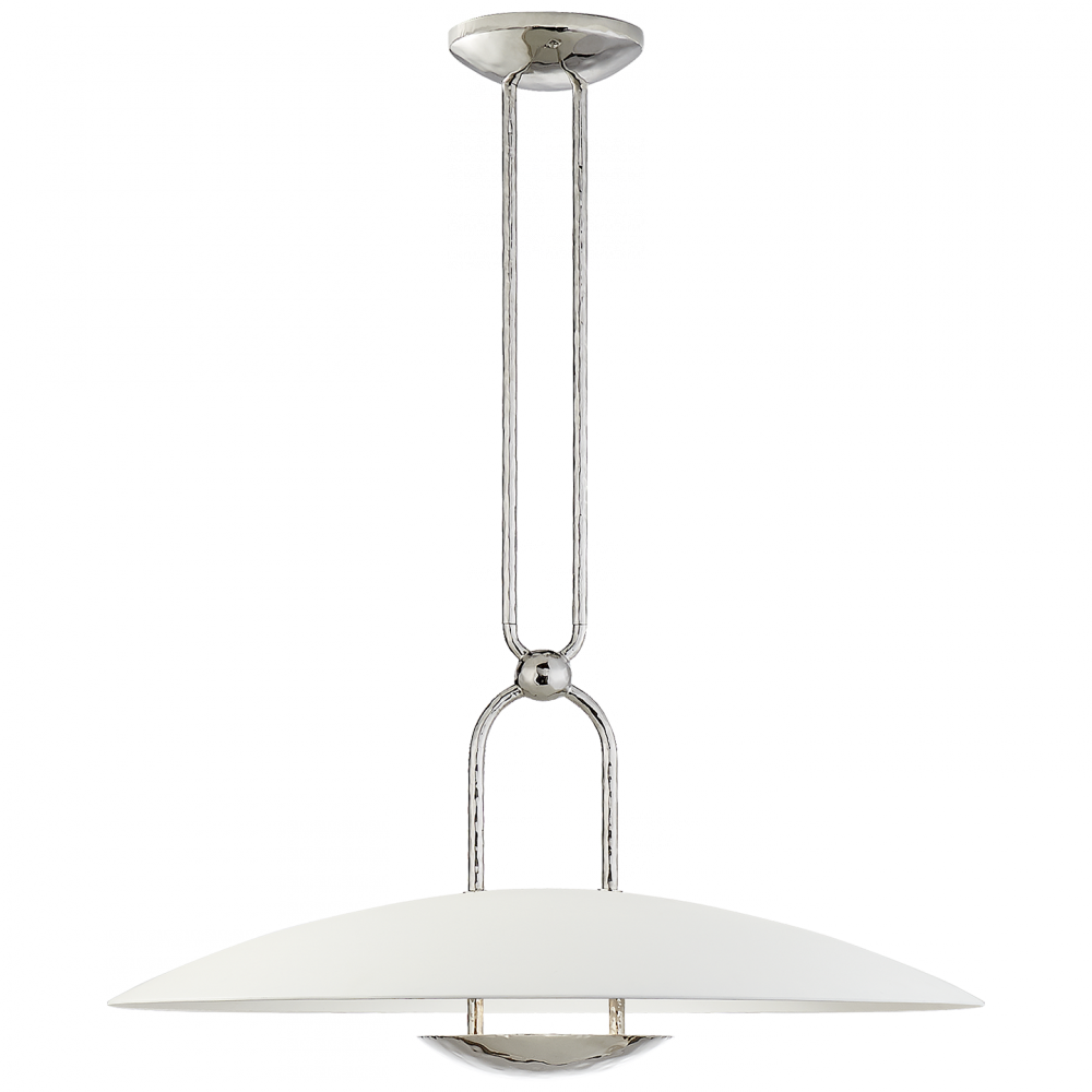 Cara Medium Sculpted Pendant In Polished Nickel (1000x1000), Png Download