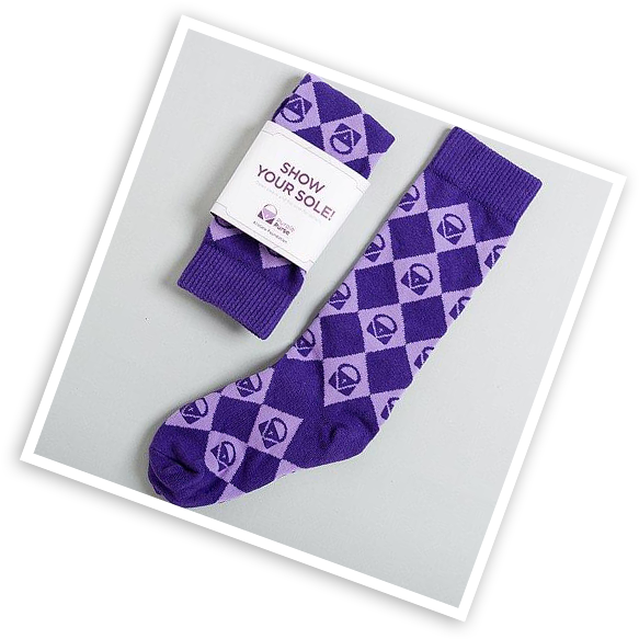Purple Purse Socks Support Of Victims Of Domestic Violence (917x772), Png Download