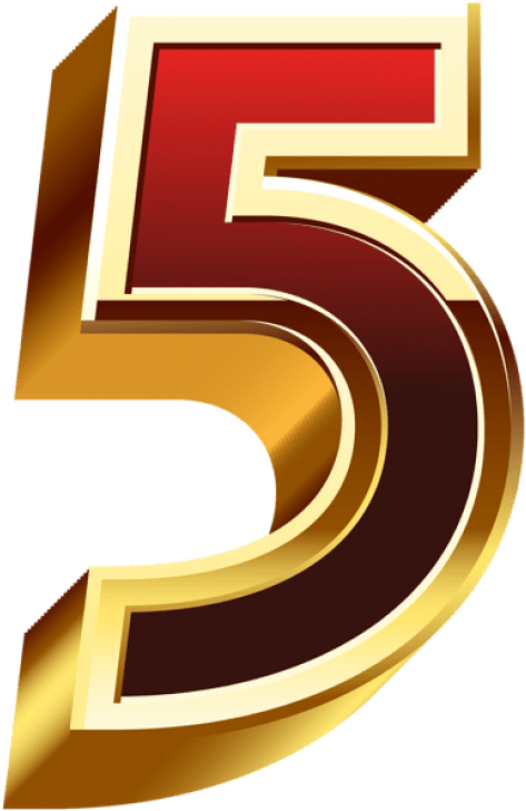 Free Png Download Five Gold Red Number Png Clipart (480x735), Png Download
