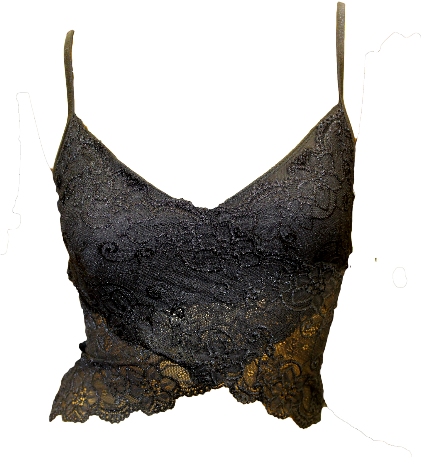Black Lace Asymettric Bra Top (1500x1605), Png Download