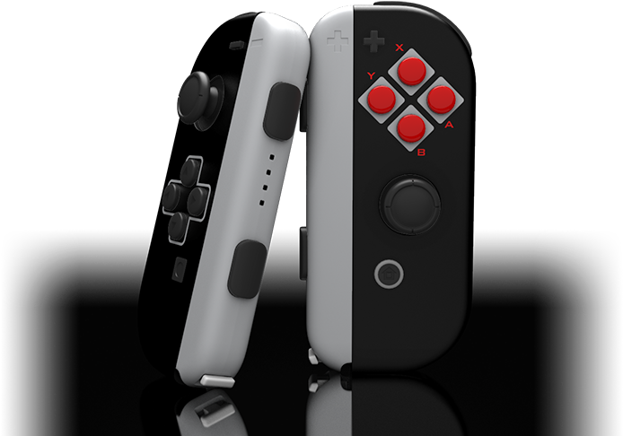 Colorware Reveals Nes Themed 8-bit Nintendo Switch - 8 Bit Joycon (1800x600), Png Download