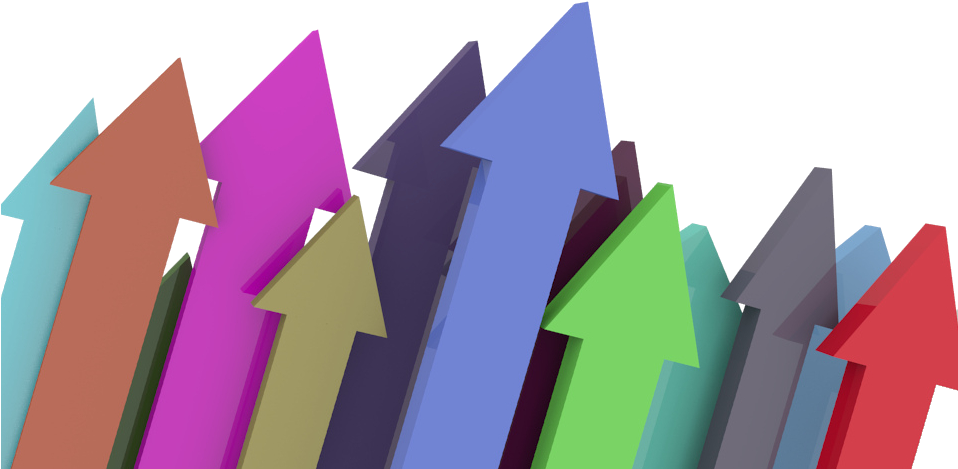 A Group Of Colored Arrows Pointing Up - Marketing Vertical (960x500), Png Download