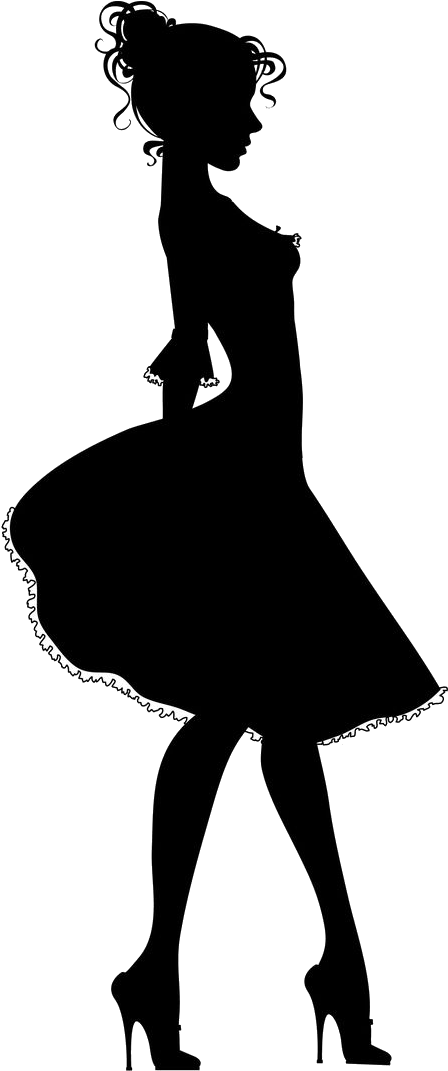 Dress Silhouette Woman Silhouette2 - Woman Silhouette (736x1084), Png Download