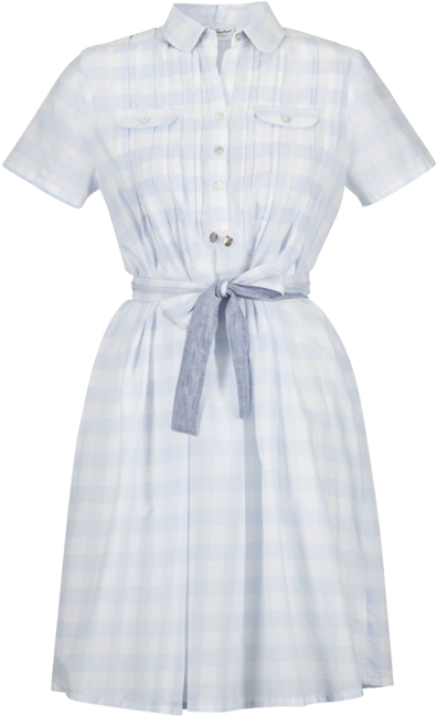 Summer Dress In Light Cotton With Vichy Check Pattern - Vintage Clothing (515x695), Png Download