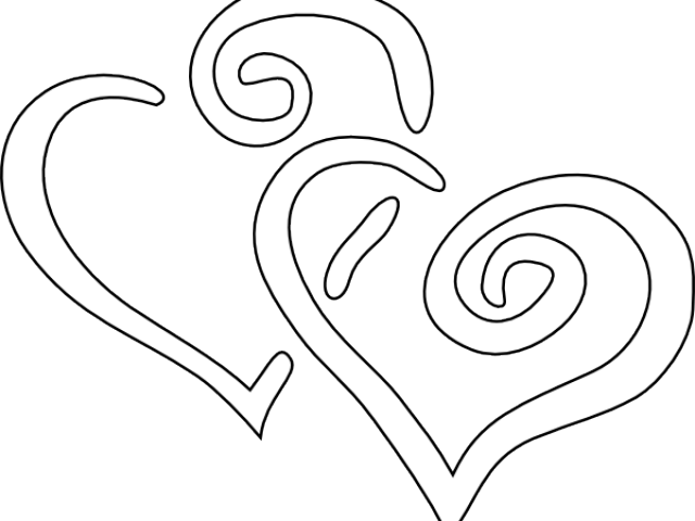 Curly Clipart Heart Outline - Clip Art (640x480), Png Download