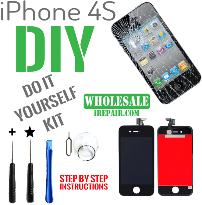 Diy Iphone 4s Screen Kit - Iphone (700x700), Png Download