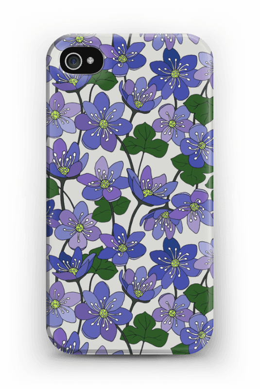 Blue Flowers Case Iphone 4/4s - Mobile Phone Case (535x800), Png Download