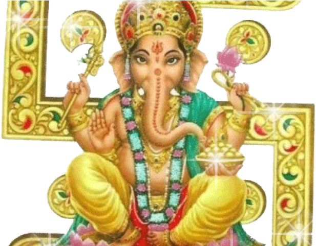 Lord Ganesha In Swastik (640x480), Png Download