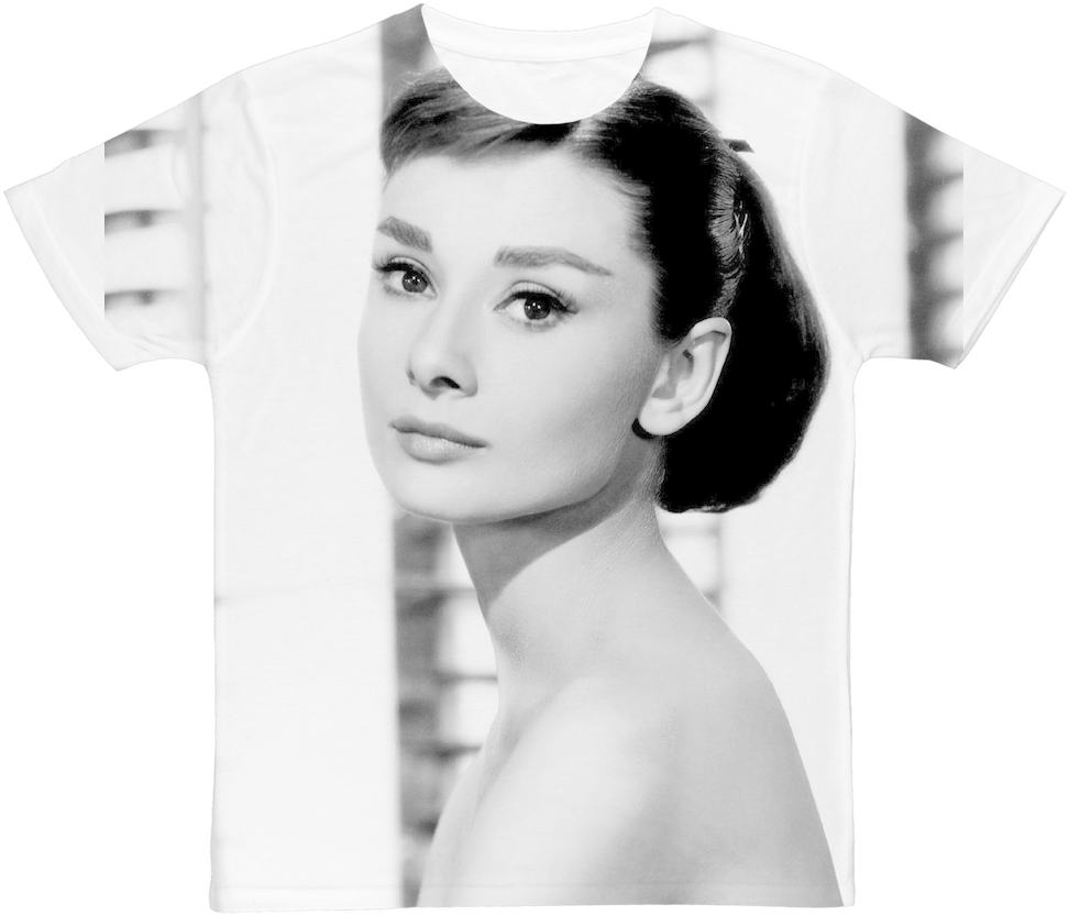 Audrey Hepburn ﻿classic Sublimation Adult T-shirt - Age Did Audrey Hepburn Die (1024x1024), Png Download