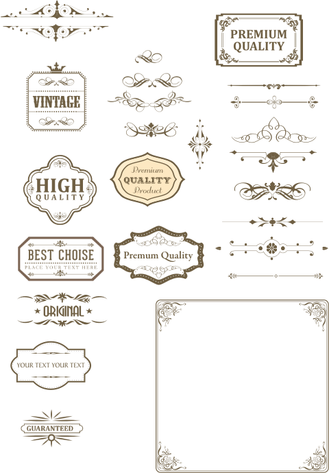 Vintage Text Box And Dividers - Vintage Text Box Png (480x690), Png Download
