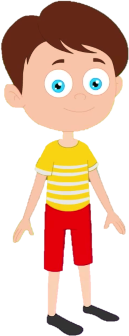 Clipart Boy Brown Hair - Brown Haired Boy Cartoon (462x1125), Png Download