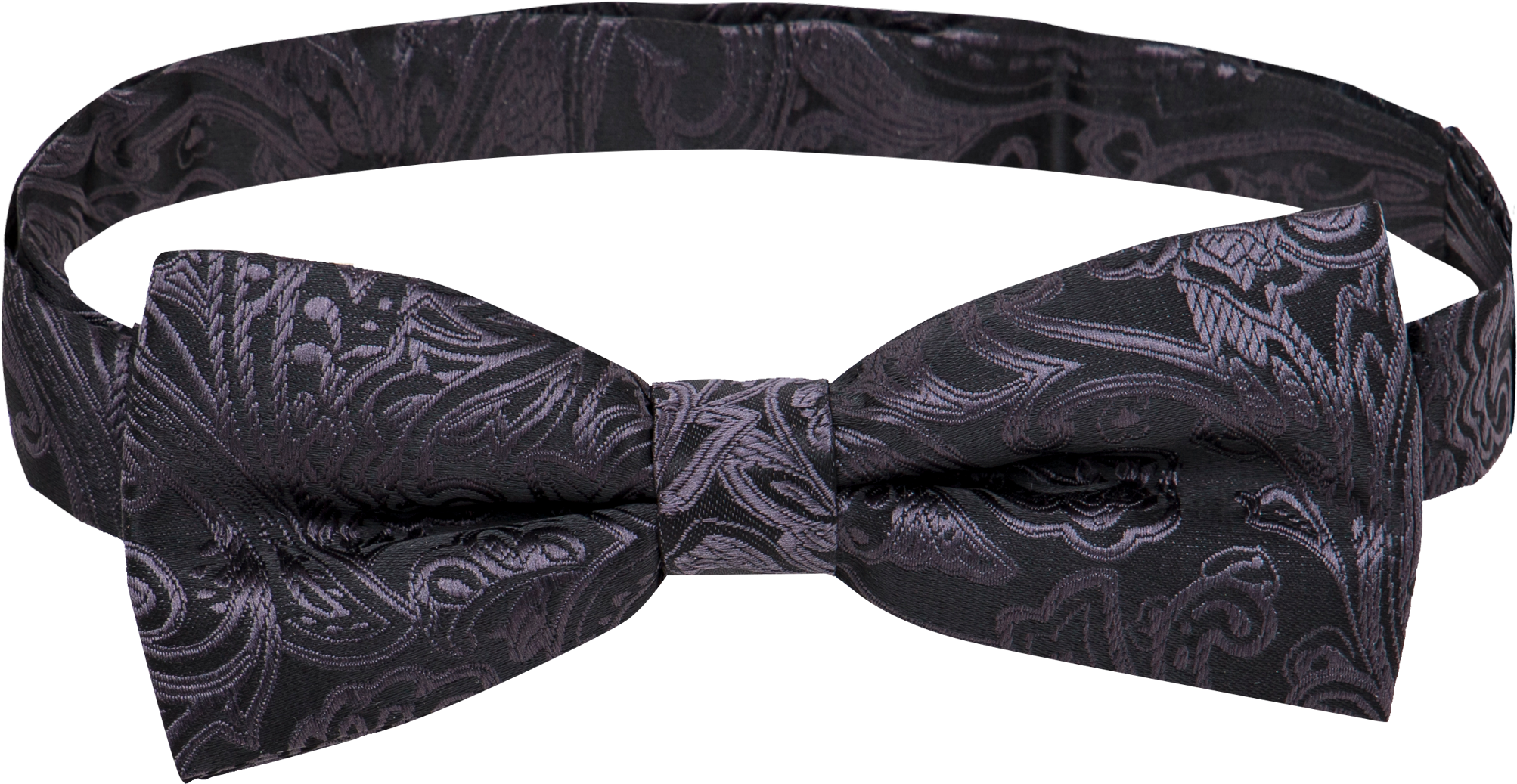Black Jacquard Bow Tie - Paisley (3000x3000), Png Download