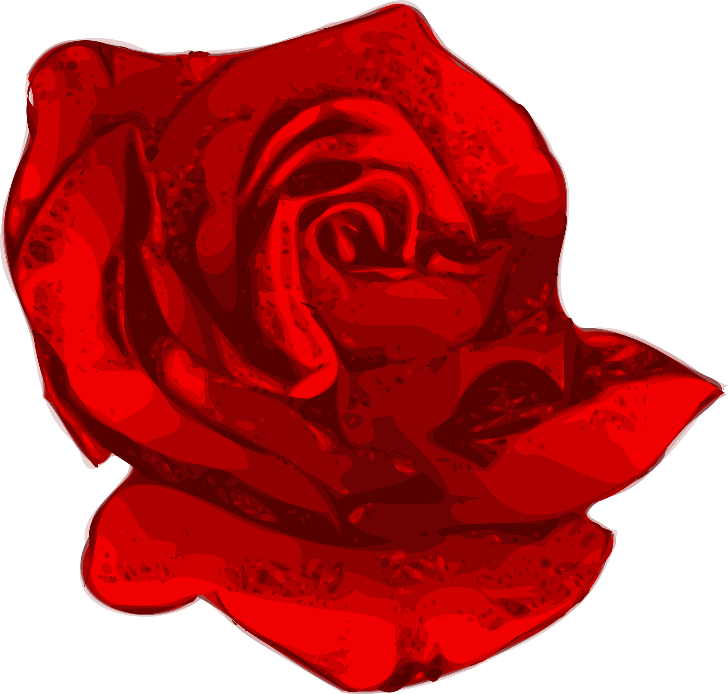 Red Flower Clipart 2 Rose - Red Rose Pdf (2314x2205), Png Download