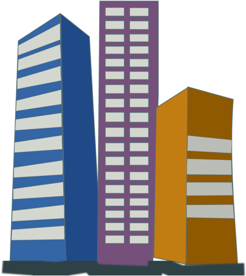 City Skyline Clip Art - High Rise Building Clipart (552x598), Png Download