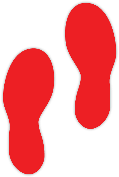 Red "foot Steps" Marker - Marker Pen (432x648), Png Download