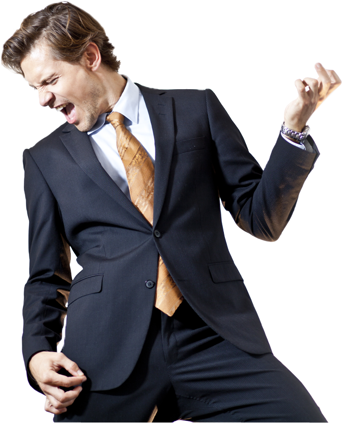 Sign Up Today - Happy Suit Man Transparent (672x900), Png Download