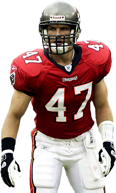 Troy Polamalu Watercolor Art - John Lynch Orange Uniform Bucs (577x800), Png Download