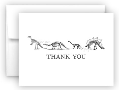 Dinosaur Skeleton Bones Thank You Cards Note Card Stationery - Stationery (480x365), Png Download