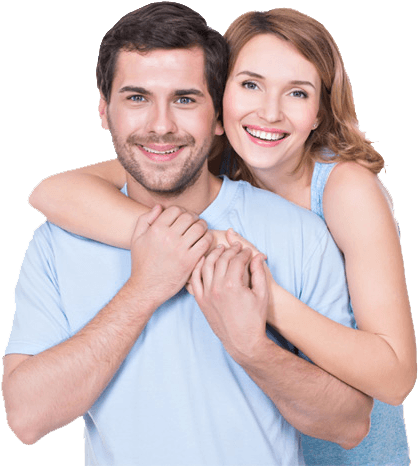 Happy Couple - Portrait (427x471), Png Download