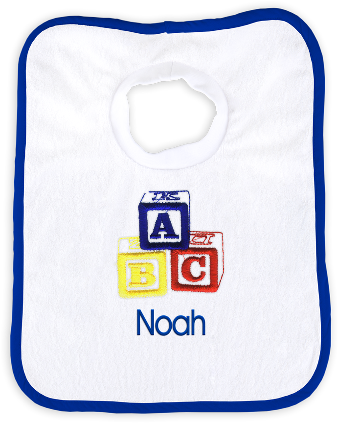 Personalized Bib With Abc Blocks Primary - Label (1000x1000), Png Download
