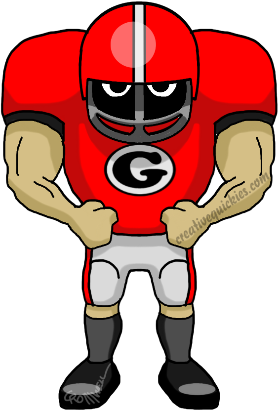 Athens Georgia Bulldogs - Green Bay Packers Cartoon (752x940), Png Download