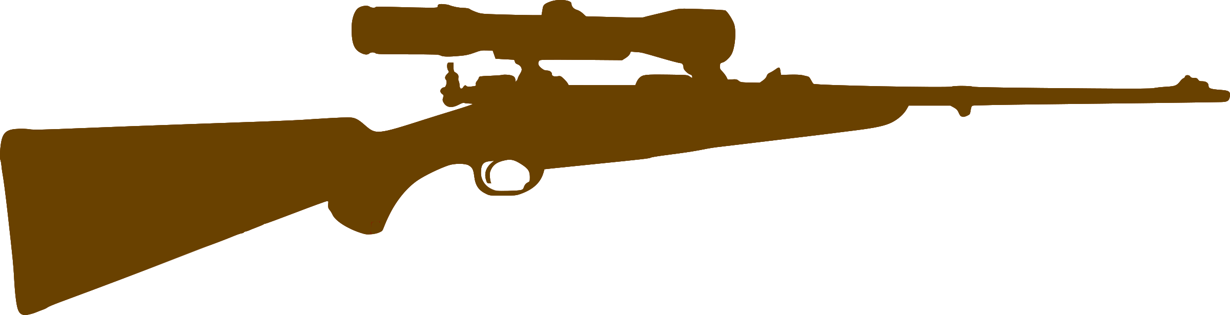 Sniper Clipart Silhouette - Rifle Silhouette Png (2400x615), Png Download