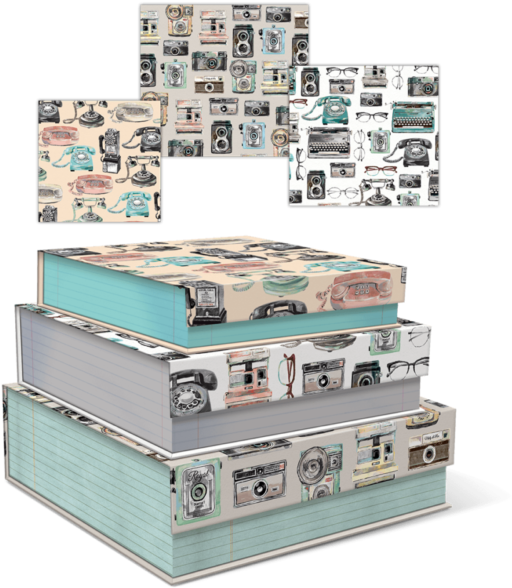 Punch Studio E8 Square Vintage Camera Nesting Flap - Molly And Rex World Jetsetter Vintage Camera Bungee (640x640), Png Download