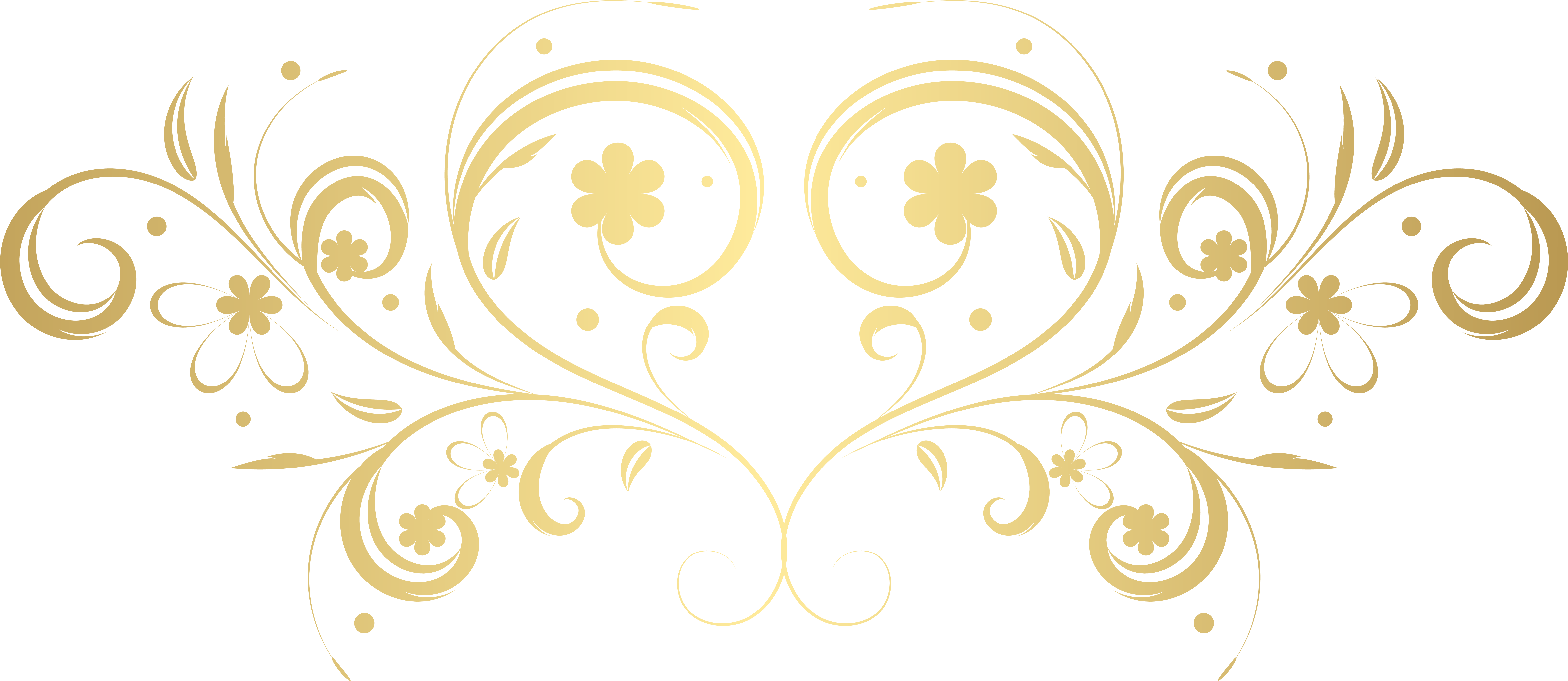 Floral Heart Png Clipart Library Library - Floral Heart Png (8000x3476), Png Download