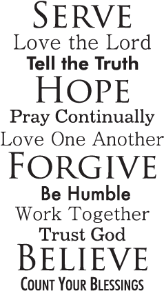 Faith Quotes - Belvedere Designs Llc Faith Family Rules Wall Decal (451x451), Png Download