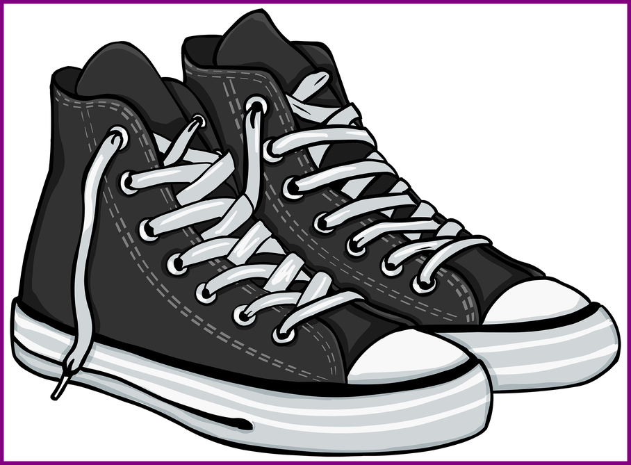 Clipart Library Download Black And White Shoes Clipart - Shoes Clipart (908x669), Png Download