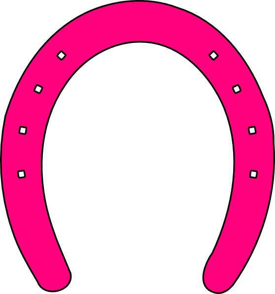 Horse Shoe At Vector - Pink Horse Shoe (558x597), Png Download