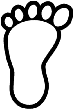 Footprint Bare Foot - Footprint Clipart Black And White (400x400), Png Download