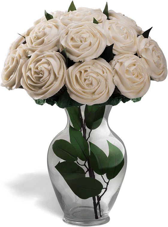 Evening Gown - Cupcake Bouquet In A Vase (638x800), Png Download