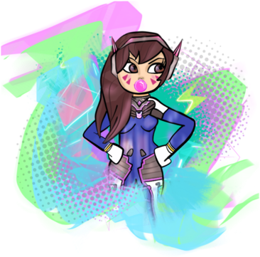 D - Va - Cartoon (400x400), Png Download