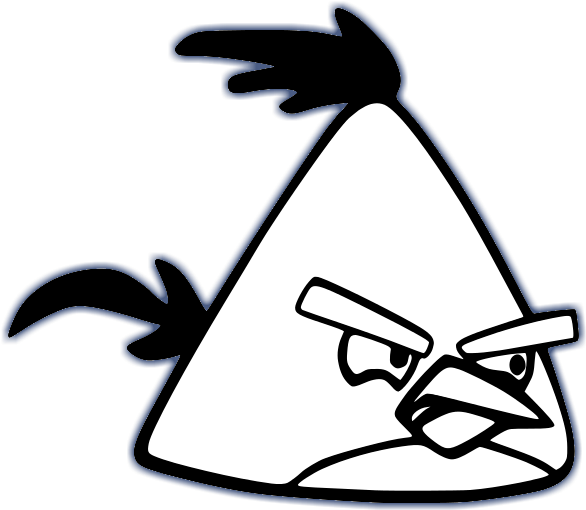 Angry Birds Black And White - Angry Bird Black And White (611x601), Png Download